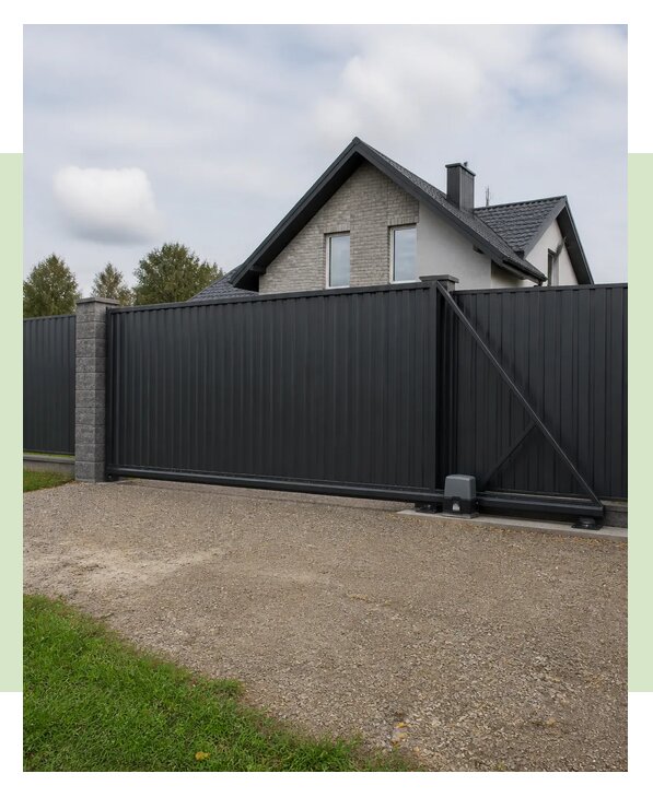 Забор с откатными воротами в Слободской по цене от 6698 р. | ЗаборЭксеперт-Слб
